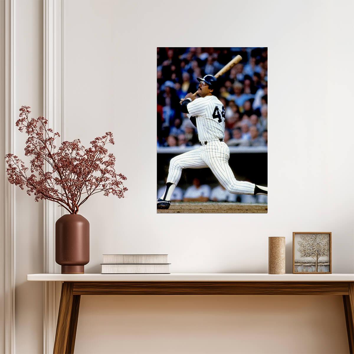 Reggie Jackson New York Yankees | "Mr. October" At Bat | Vintage Baseball Poster - Sports Poster