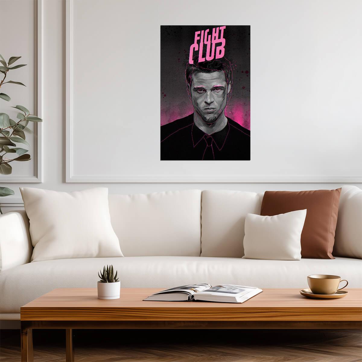 Fight Club | Brad Pitt as Tyler Durden Portrait | Movie Poster - Movies & TV Poster