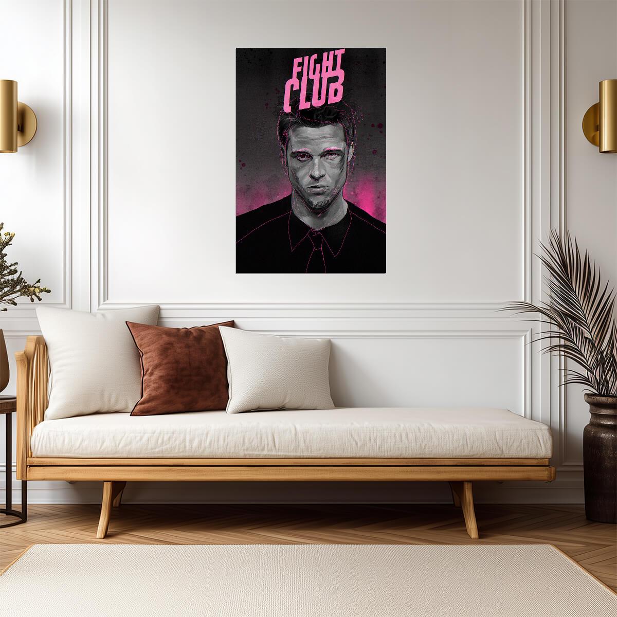 Fight Club | Brad Pitt as Tyler Durden Portrait | Movie Poster - Movies & TV Poster