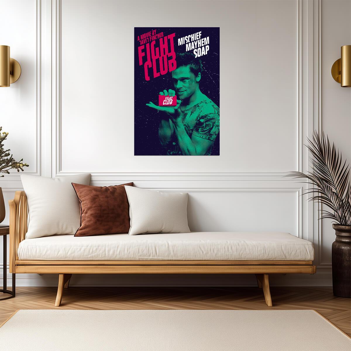 Fight Club | "Mischief Mayhem Soap" Quote Poster | Tyler Durden Art - Movies & TV Poster