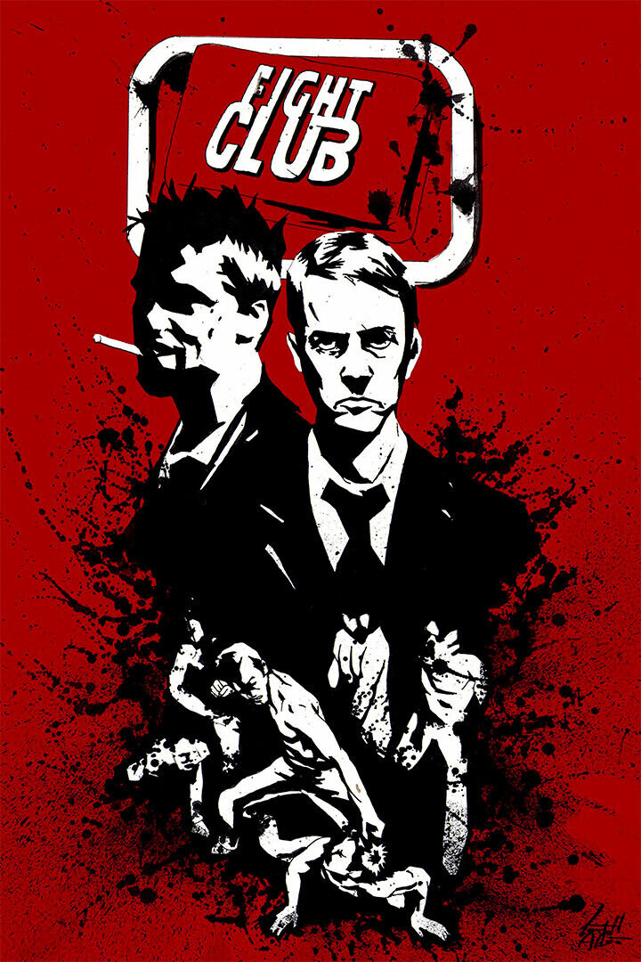 Fight Club | Movie Character Collage | Vintage Film Poster - Movies & TV Poster