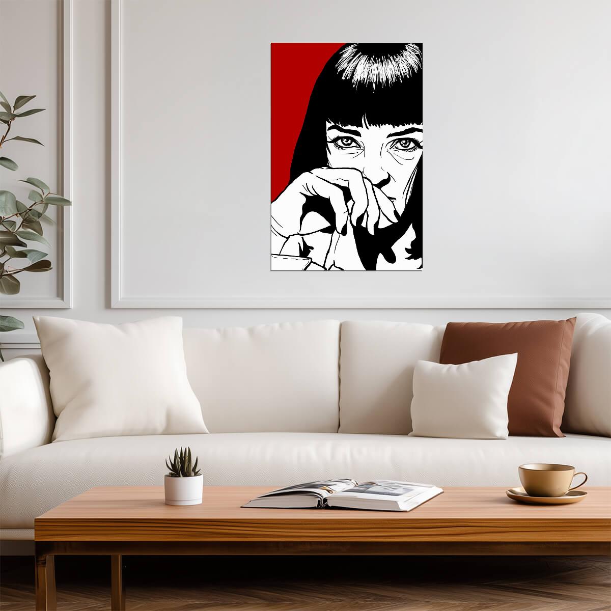 Pulp Fiction | Minimalist Mia Wallace Art | Uma Thurman Poster - Movies & TV Poster