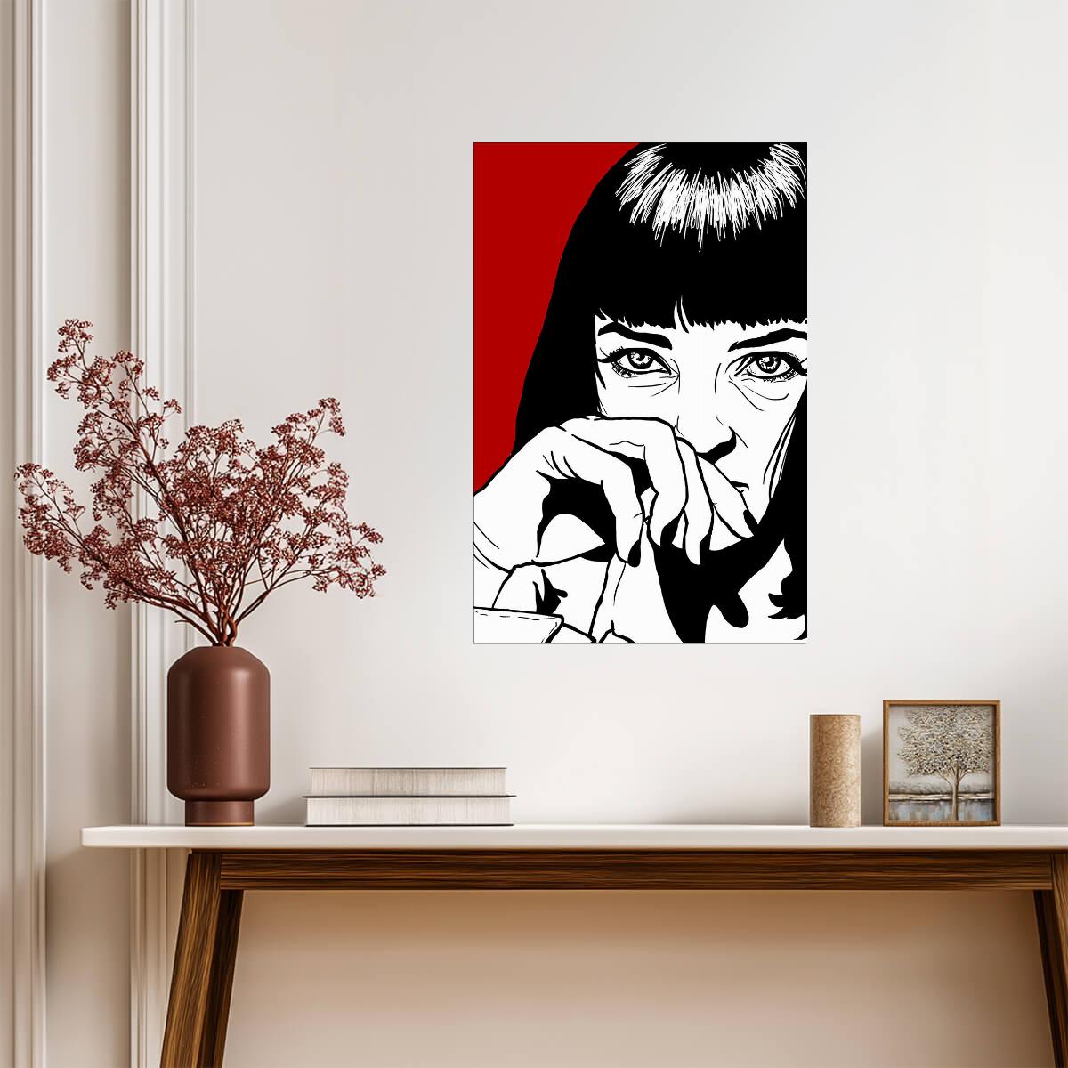 Pulp Fiction | Minimalist Mia Wallace Art | Uma Thurman Poster - Movies & TV Poster