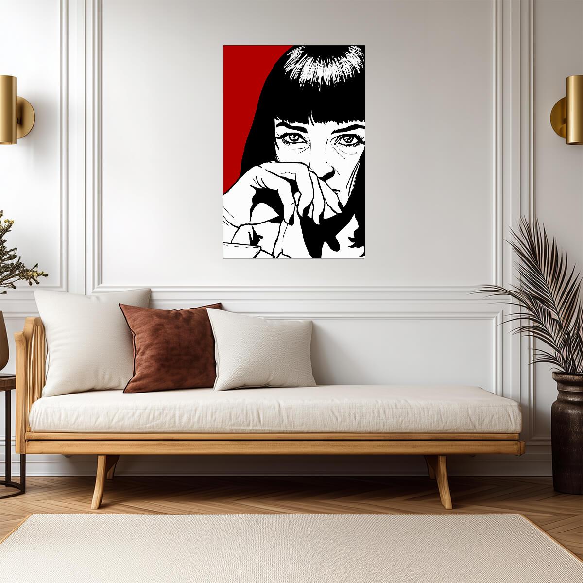 Pulp Fiction | Minimalist Mia Wallace Art | Uma Thurman Poster - Movies & TV Poster