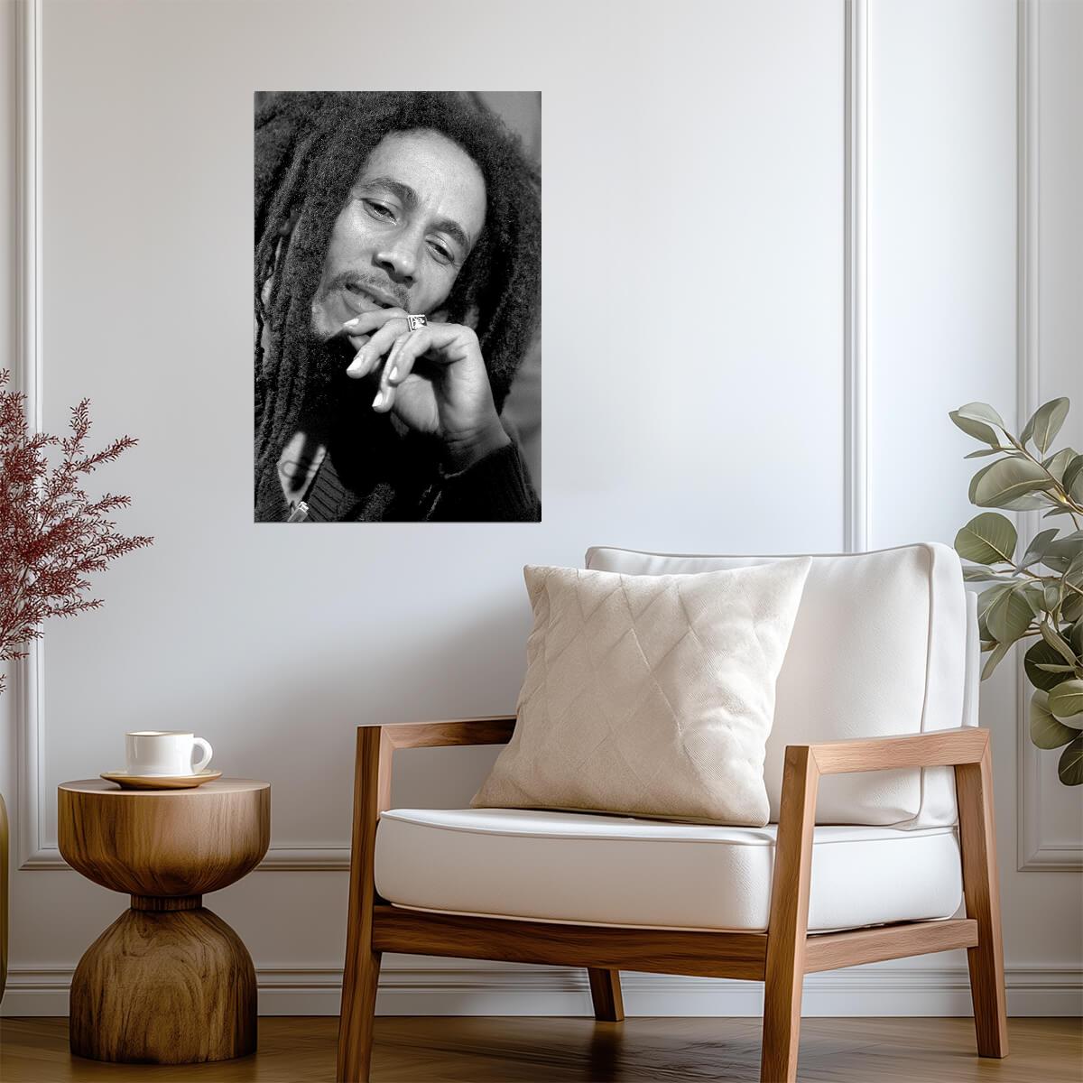 Bob Marley Songs of Freedom Era | Black and White Poster | Iconic Photography Print