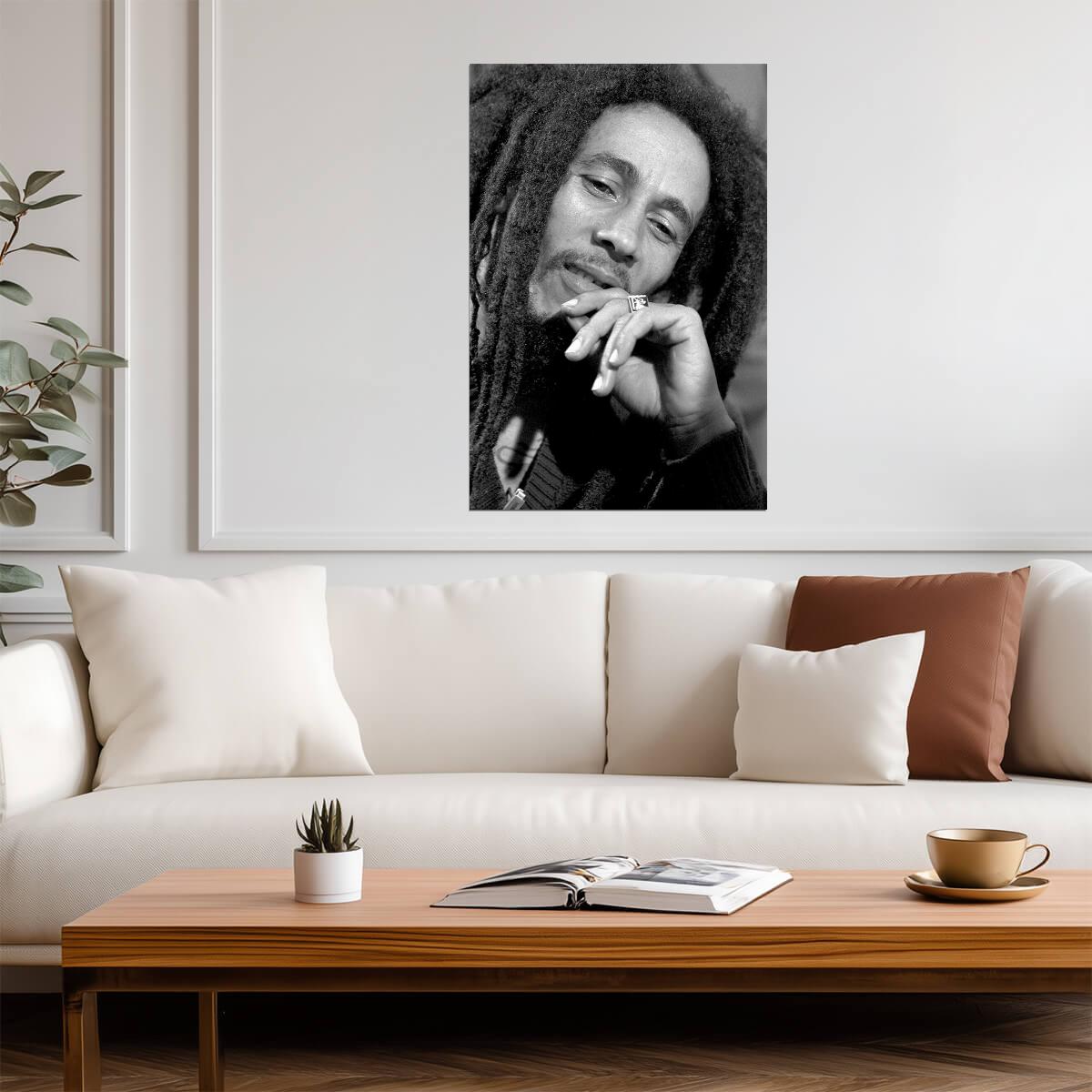 Bob Marley Songs of Freedom Era | Black and White Poster | Iconic Photography Print