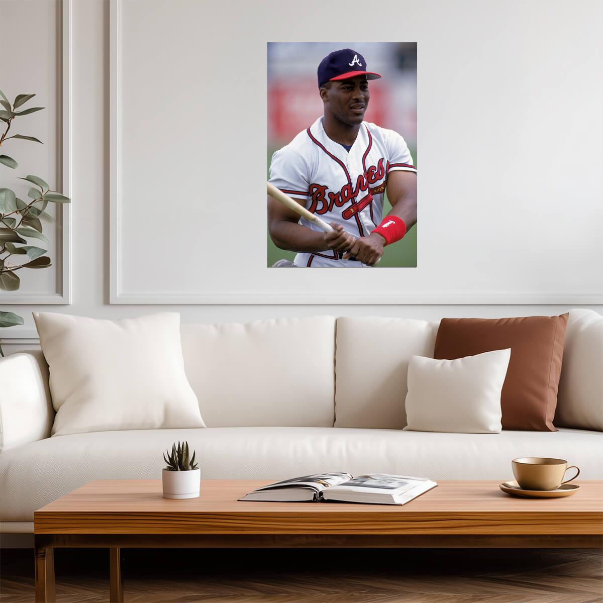 Ron Gant Atlanta Braves | Vintage At Bat Photo | Baseball Player Poster - Sports Poster