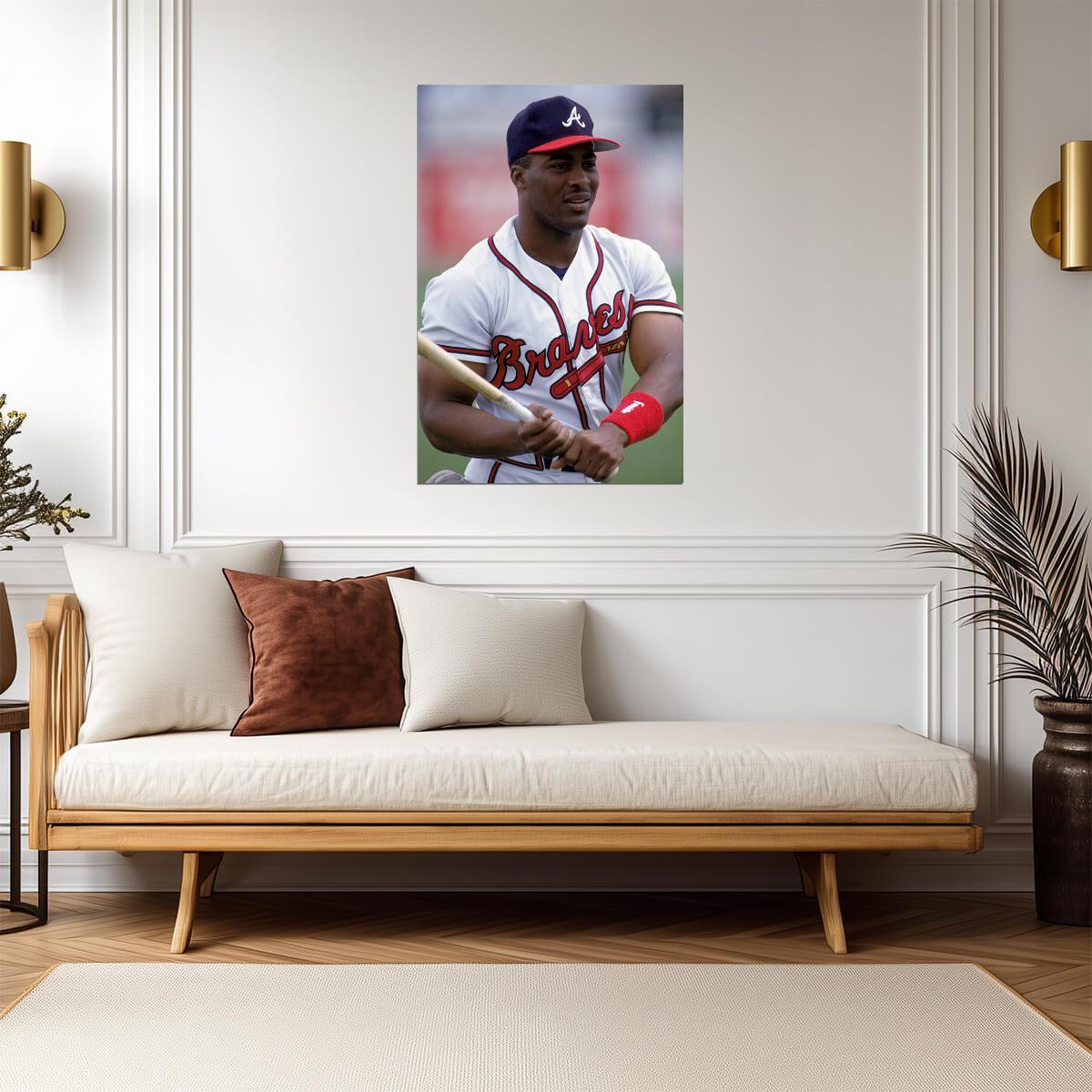 Ron Gant Atlanta Braves | Vintage At Bat Photo | Baseball Player Poster - Sports Poster