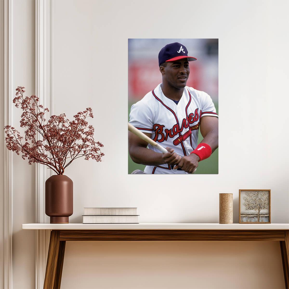 Ron Gant Atlanta Braves | Vintage At Bat Photo | Baseball Player Poster - Sports Poster