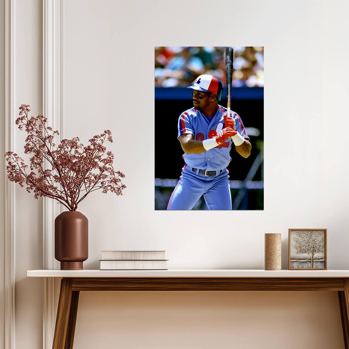 Tim Raines Montreal Expos | Vintage Player Photo | Baseball Hall of Fame Poster - Sports Poster