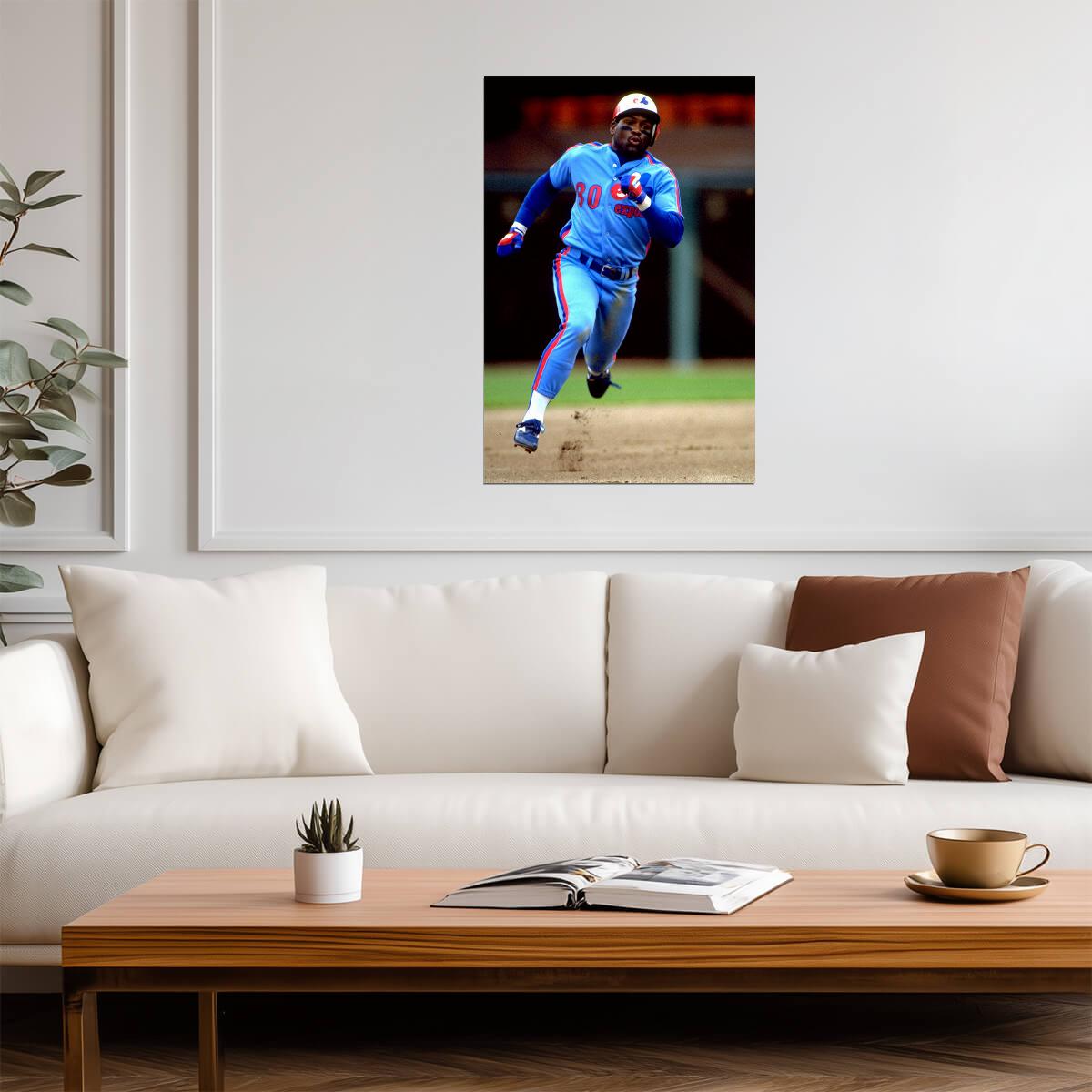 Tim Raines Montreal Expos | Running The Bases | Vintage Baseball Poster - Sports Poster