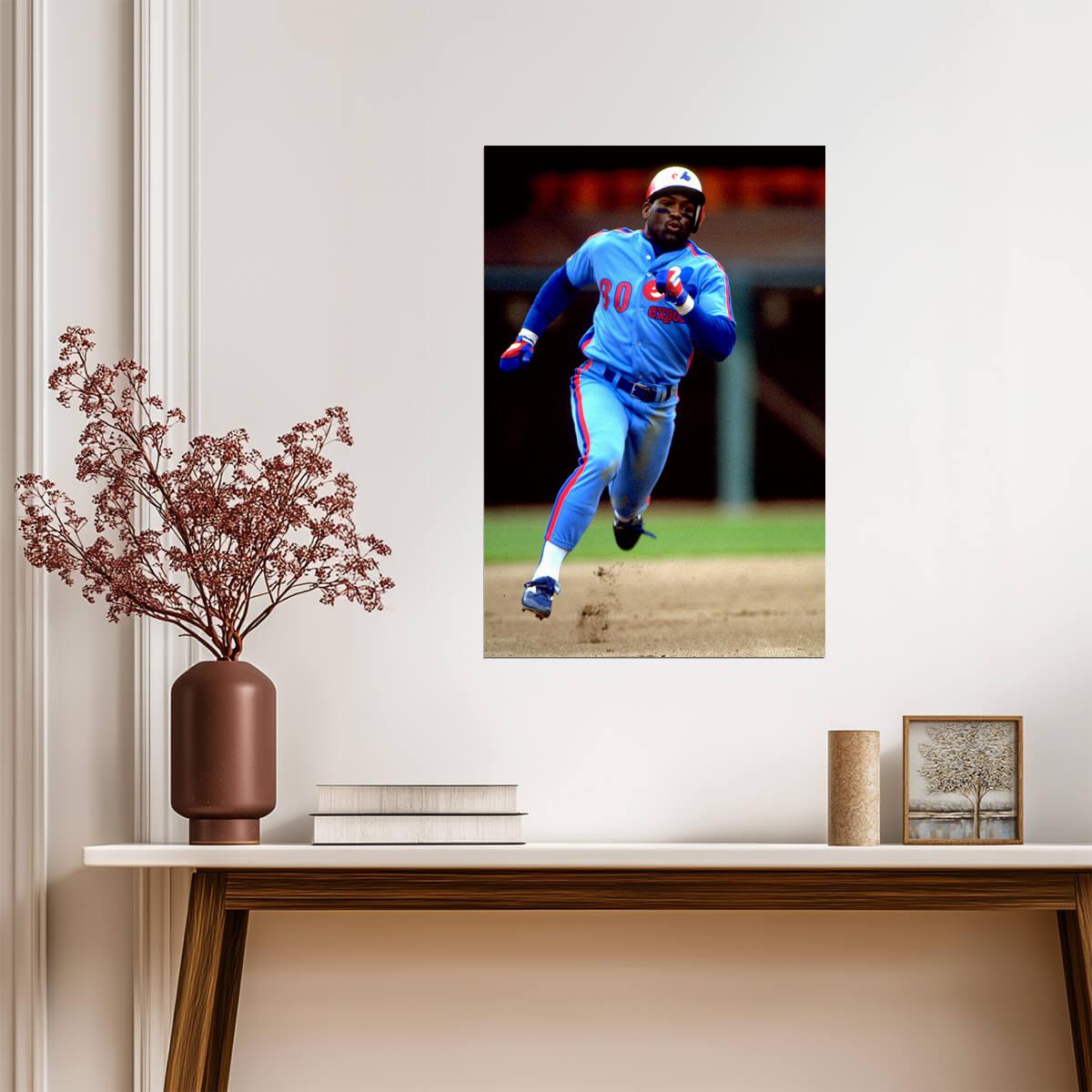 Tim Raines Montreal Expos | Running The Bases | Vintage Baseball Poster - Sports Poster