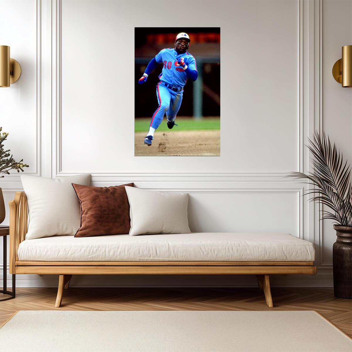 Tim Raines Montreal Expos | Running The Bases | Vintage Baseball Poster - Sports Poster