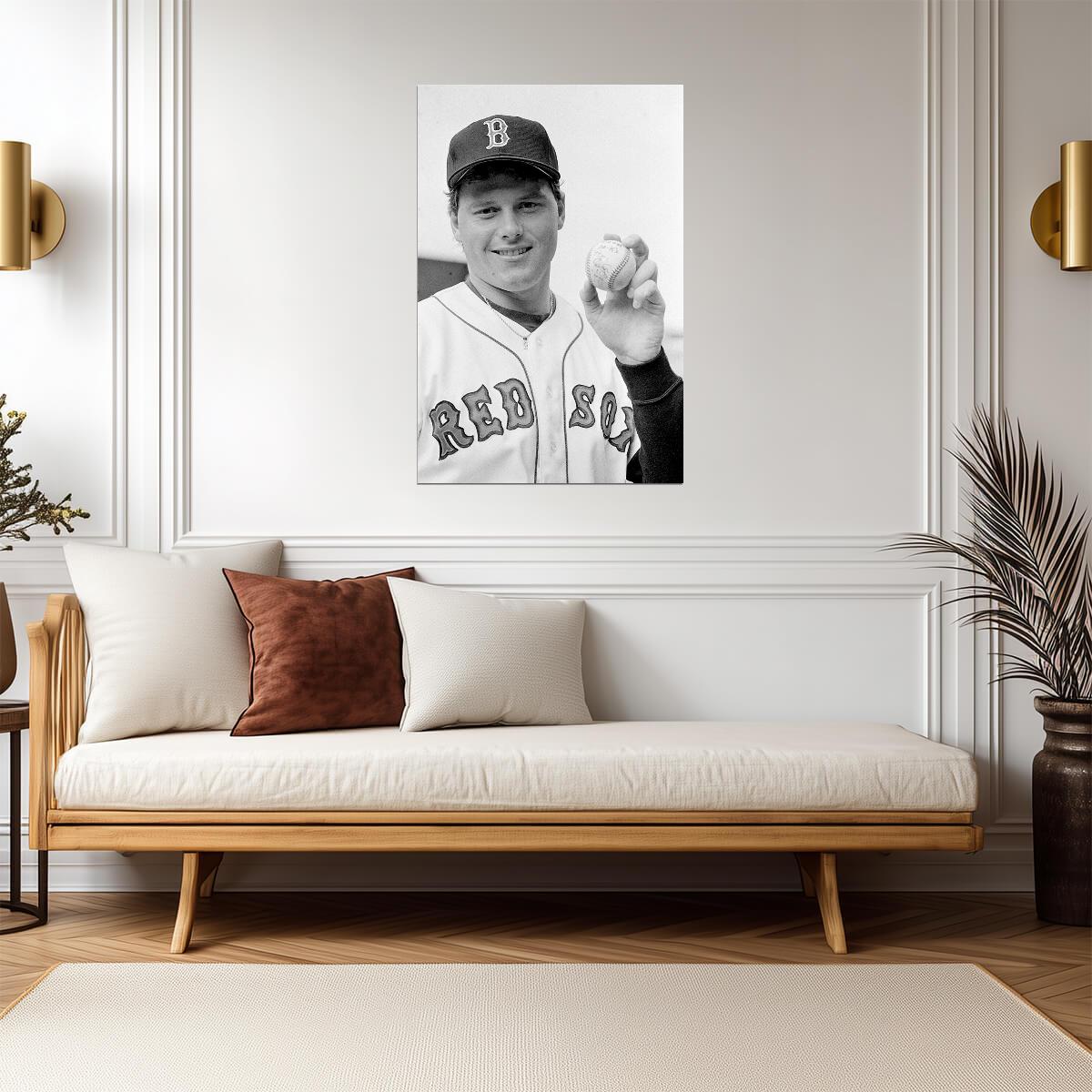 Roger Clemens Portrait | Boston Red Sox Poster | Vintage Baseball Photo - Vintage & Retro Poster