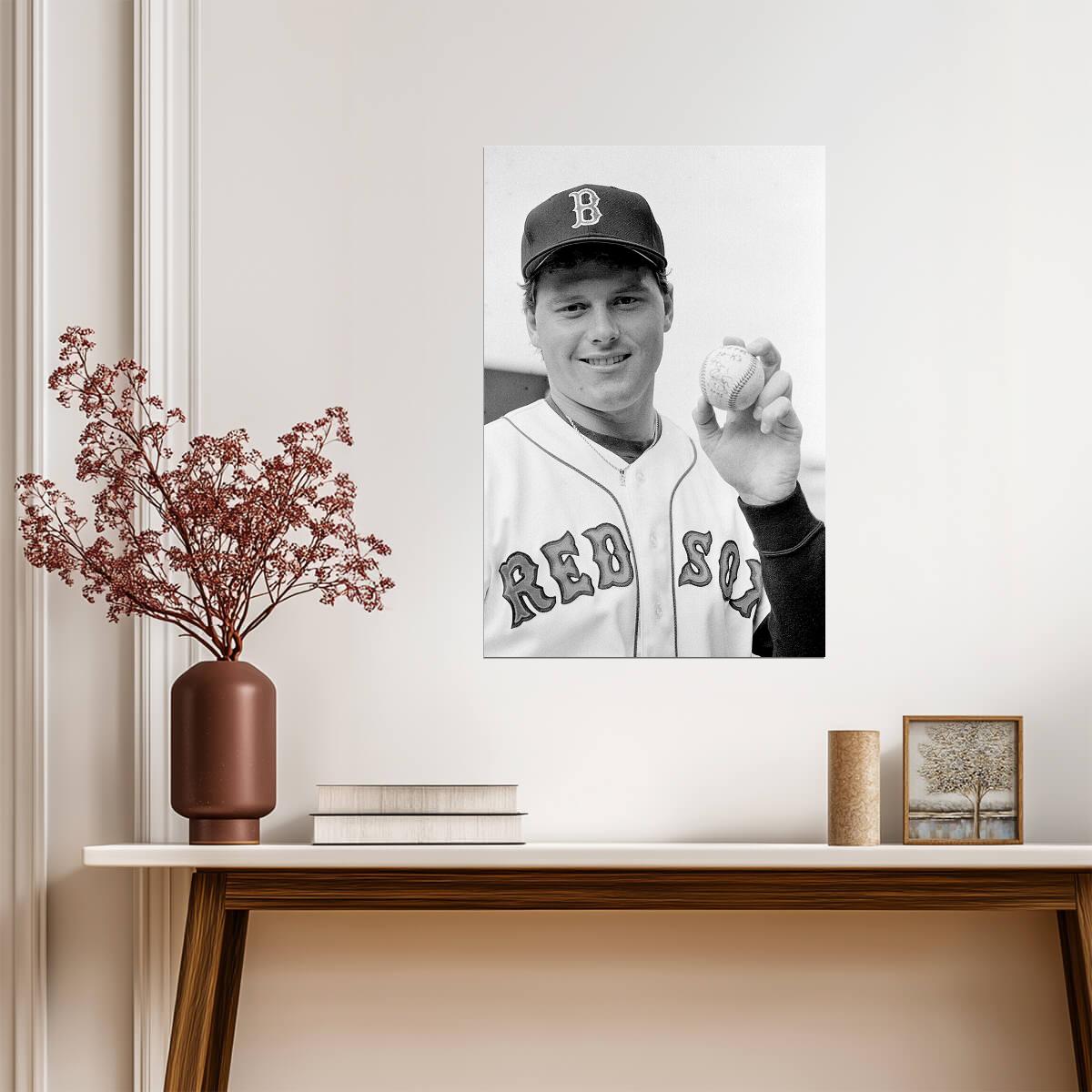 Roger Clemens Portrait | Boston Red Sox Poster | Vintage Baseball Photo - Vintage & Retro Poster