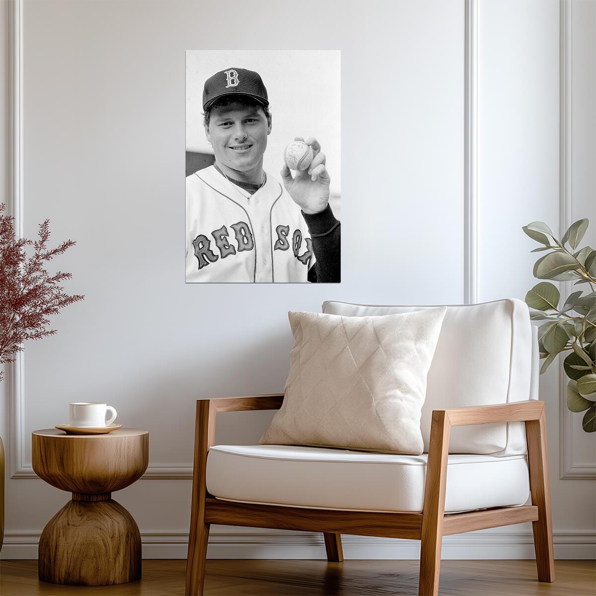 Roger Clemens Portrait | Boston Red Sox Poster | Vintage Baseball Photo - Vintage & Retro Poster