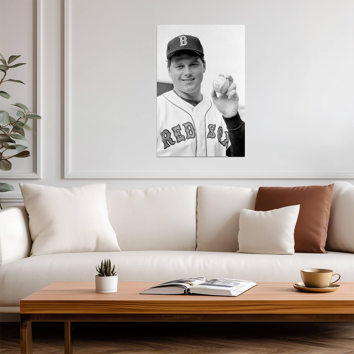 Roger Clemens Portrait | Boston Red Sox Poster | Vintage Baseball Photo - Vintage & Retro Poster