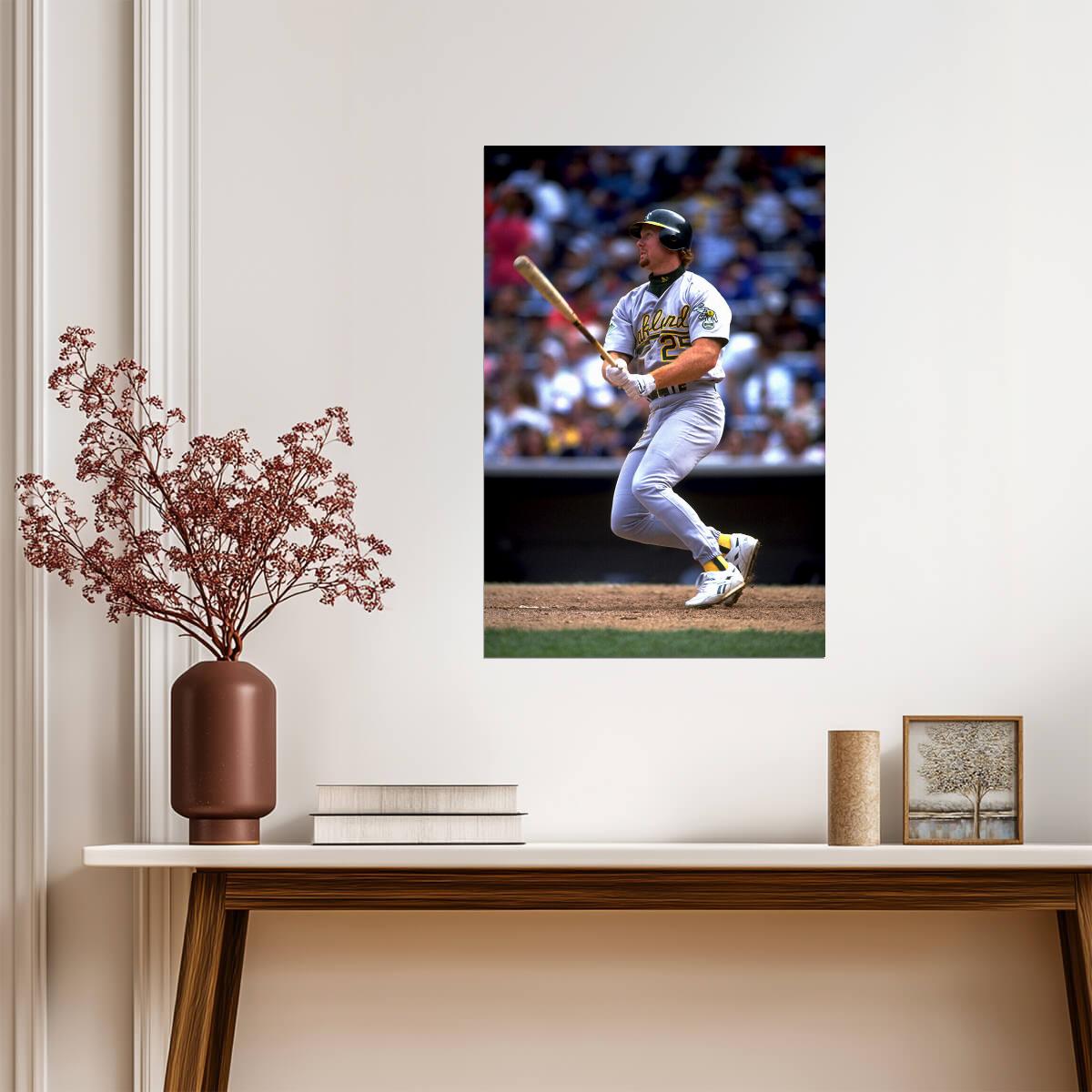 Mark McGwire Oakland Athletics | At Bat Photo | Vintage Baseball Poster - Sports Poster