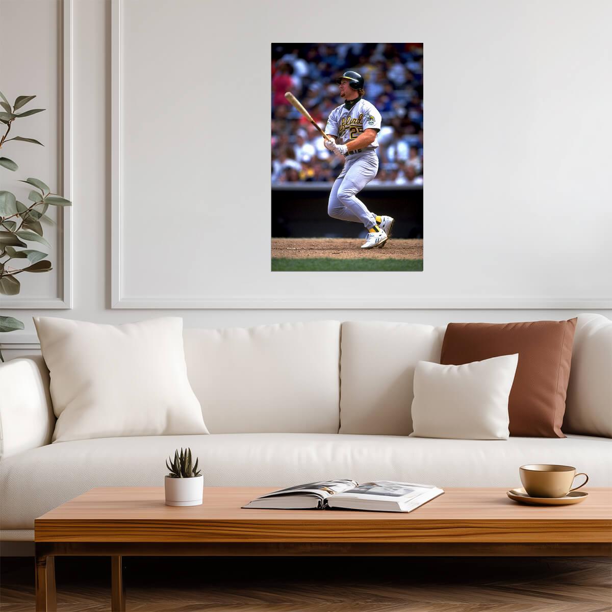 Mark McGwire Oakland Athletics | At Bat Photo | Vintage Baseball Poster - Sports Poster