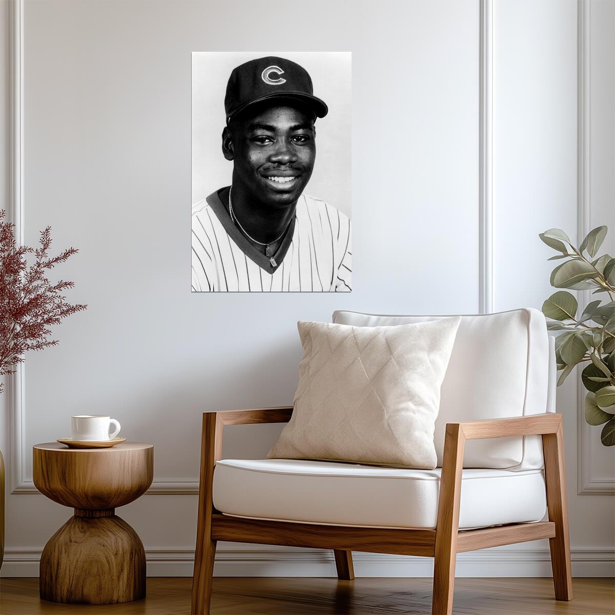 Jerome Walton Portrait | Chicago Cubs Poster | B&W Baseball Photo - Vintage & Retro Poster