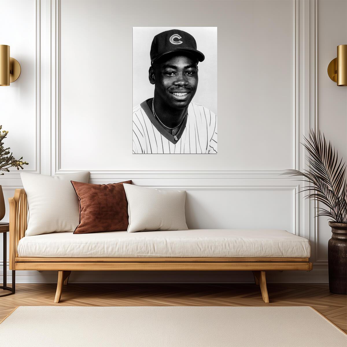 Jerome Walton Portrait | Chicago Cubs Poster | B&W Baseball Photo - Vintage & Retro Poster