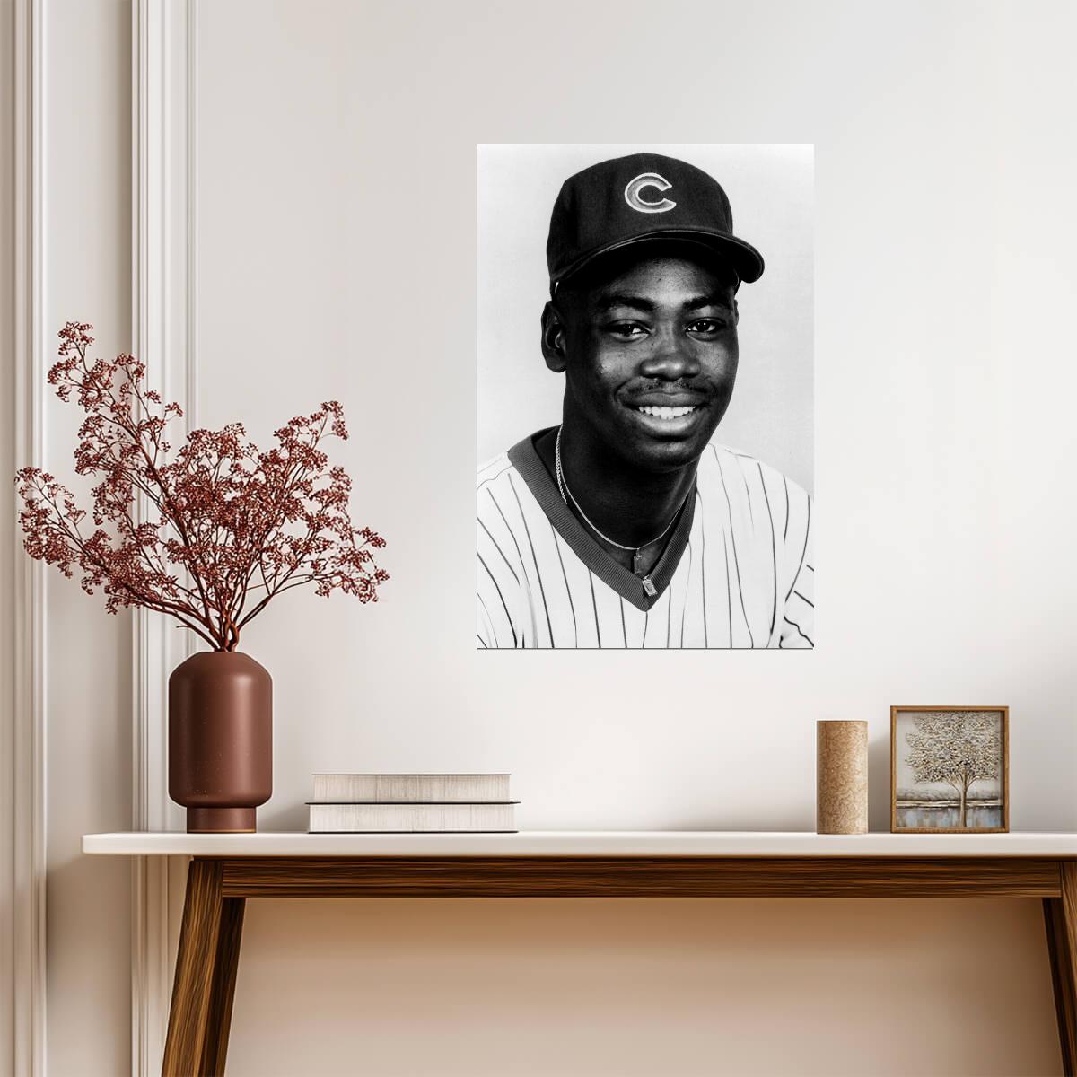 Jerome Walton Portrait | Chicago Cubs Poster | B&W Baseball Photo - Vintage & Retro Poster