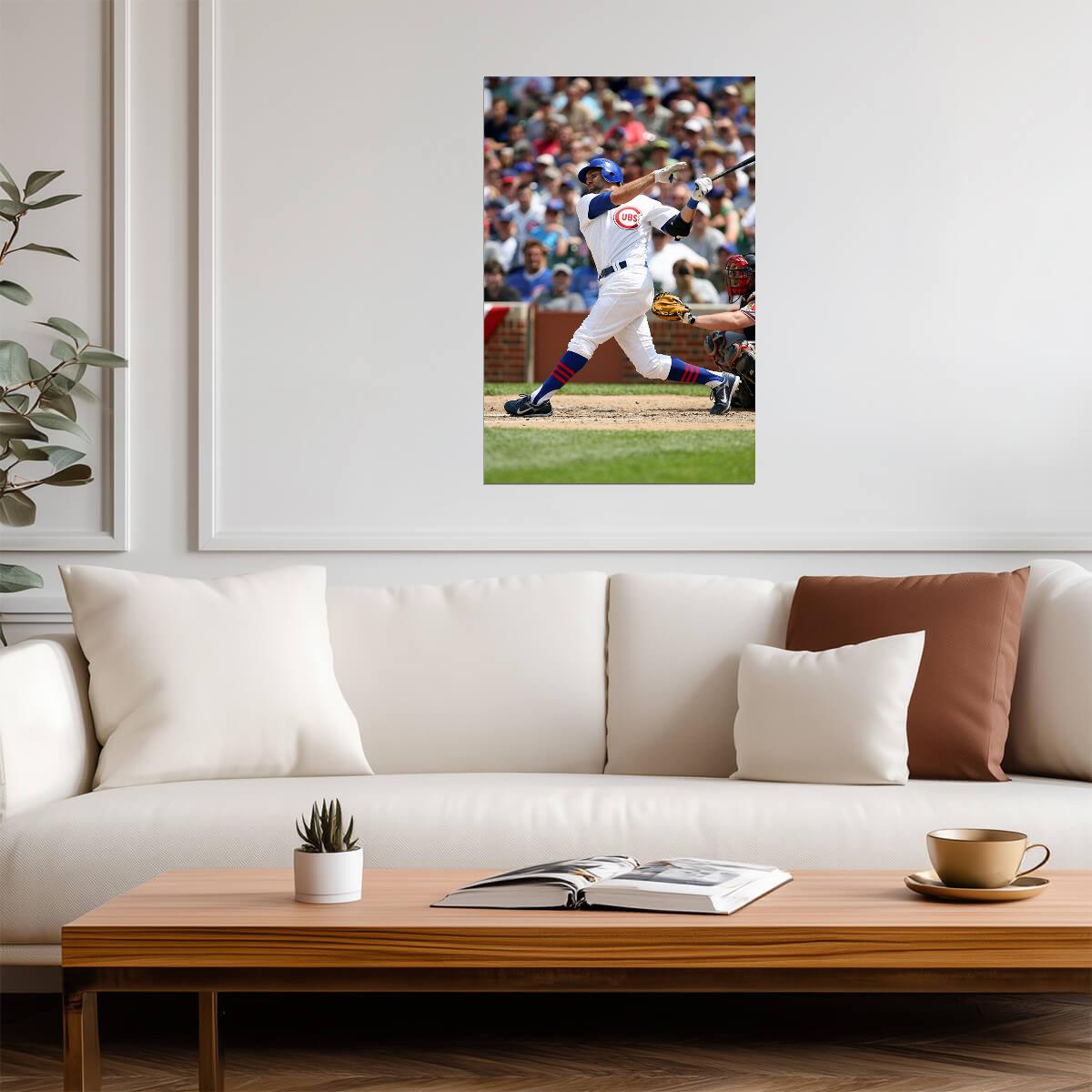 Justin Ruggiano Chicago Cubs | Hitting Action Shot | Baseball Player Poster - Sports Poster