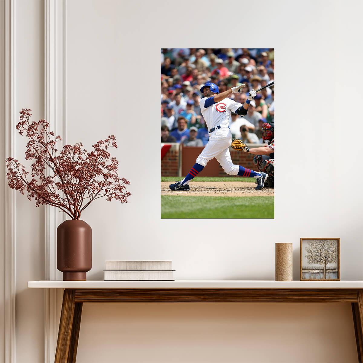 Justin Ruggiano Chicago Cubs | Hitting Action Shot | Baseball Player Poster - Sports Poster
