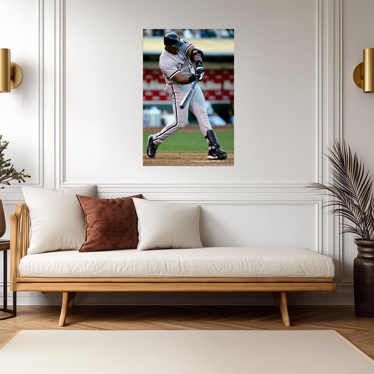 Frank Thomas Chicago White Sox | Hitting Action | Baseball Legend Poster - Sports Poster