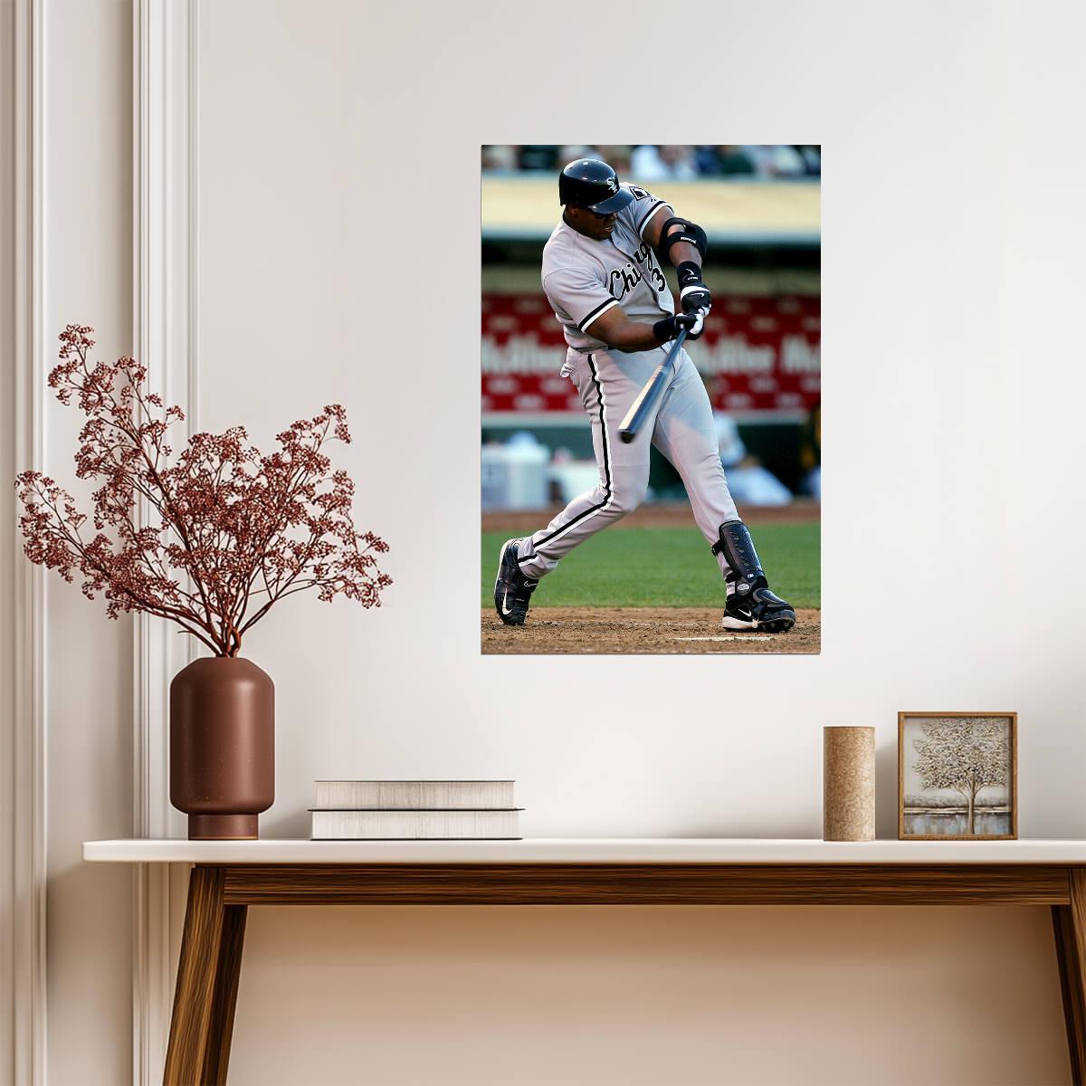 Frank Thomas Chicago White Sox | Hitting Action | Baseball Legend Poster - Sports Poster