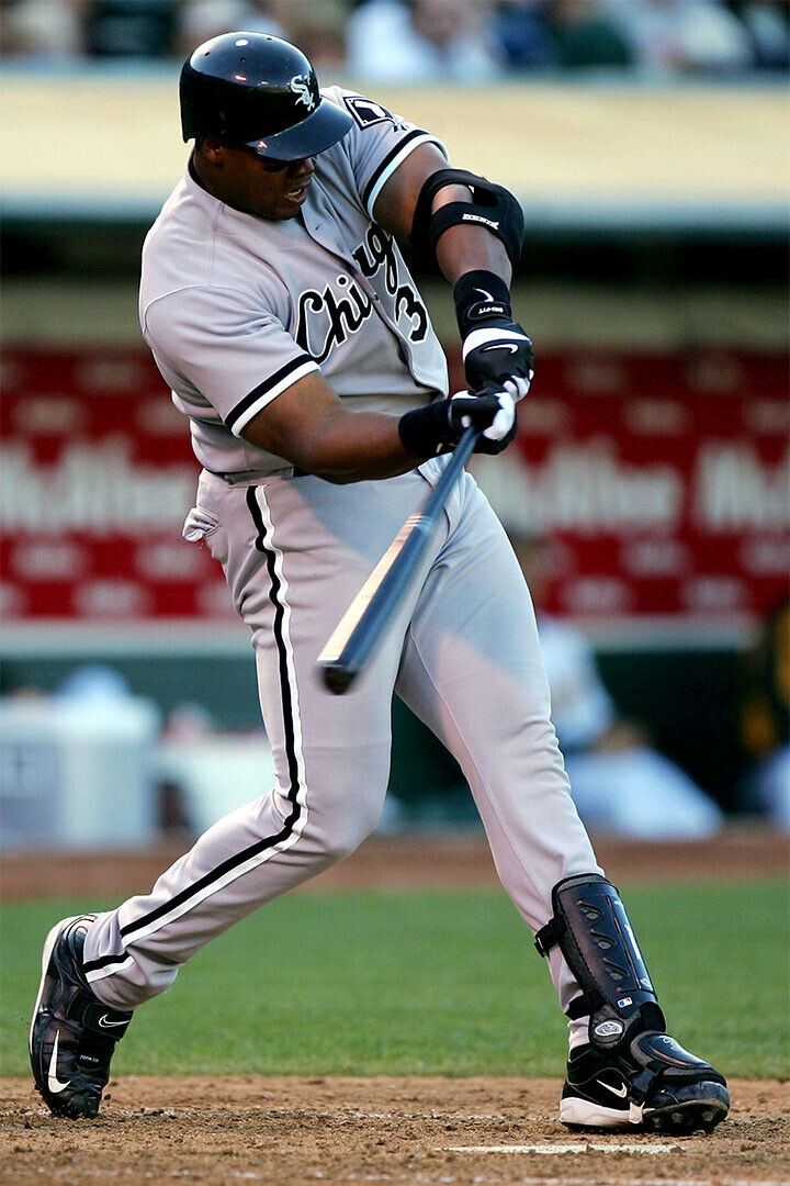 Frank Thomas Chicago White Sox | Hitting Action | Baseball Legend Poster - Sports Poster