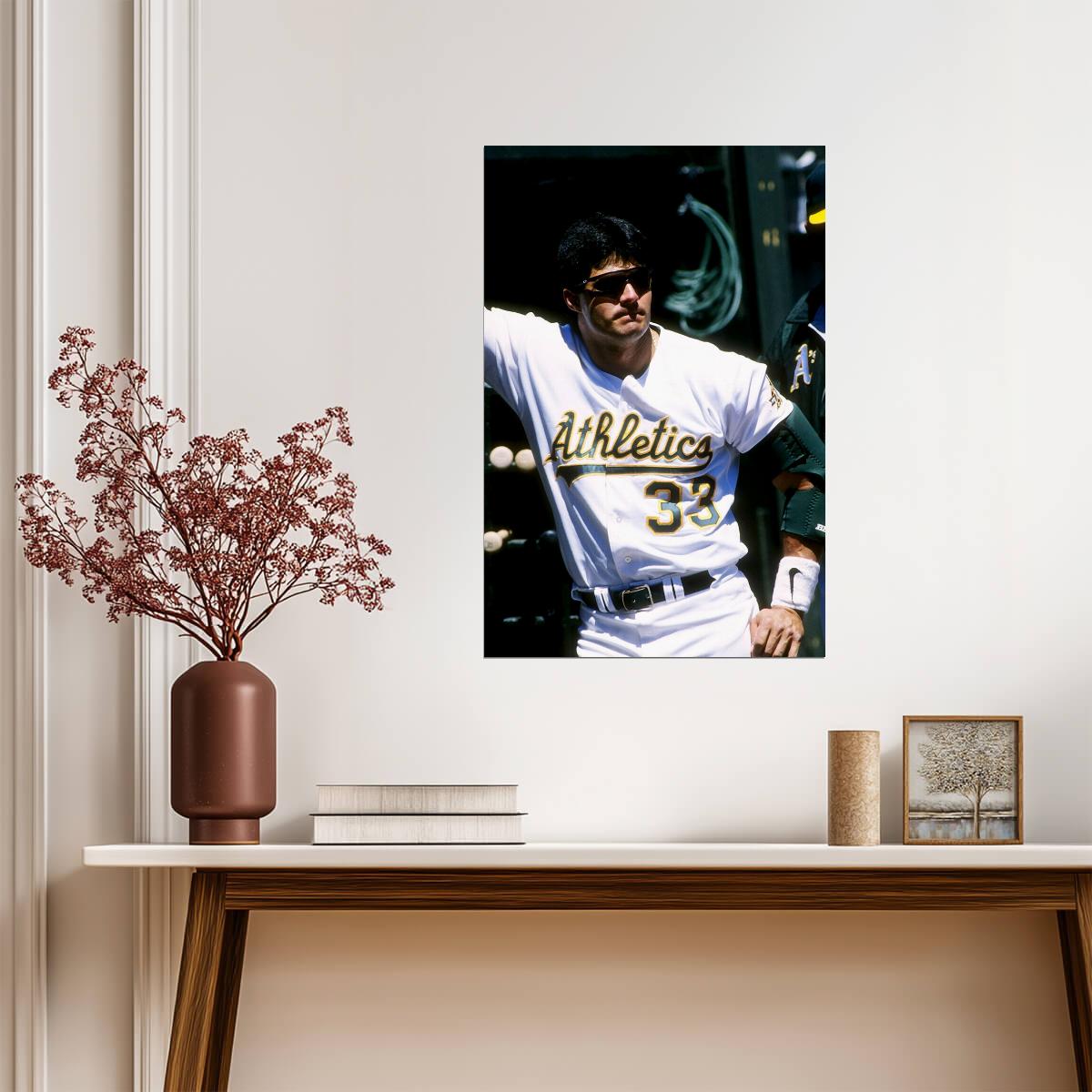 Jose Canseco Oakland Athletics | Dugout Photo | Vintage Baseball Poster - Sports Poster