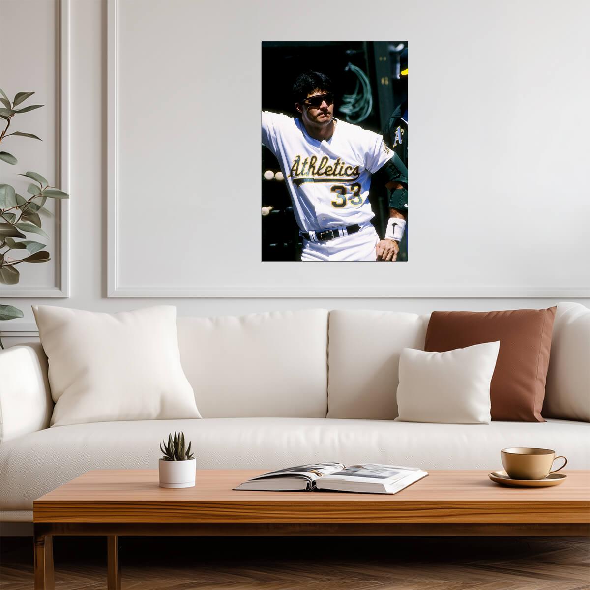Jose Canseco Oakland Athletics | Dugout Photo | Vintage Baseball Poster - Sports Poster