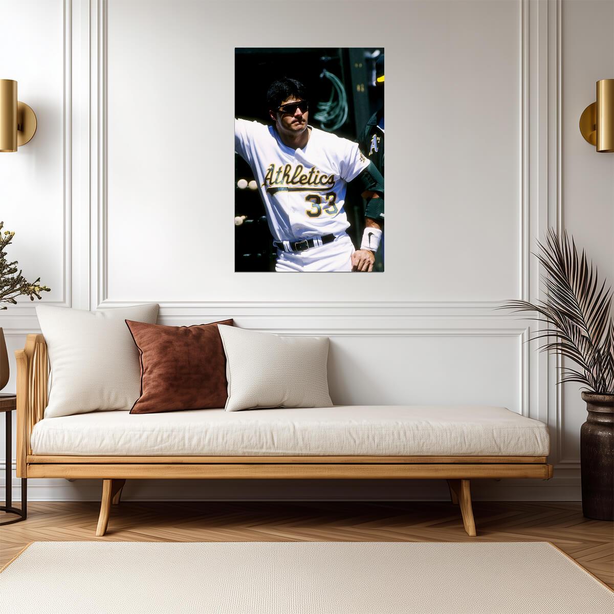 Jose Canseco Oakland Athletics | Dugout Photo | Vintage Baseball Poster - Sports Poster