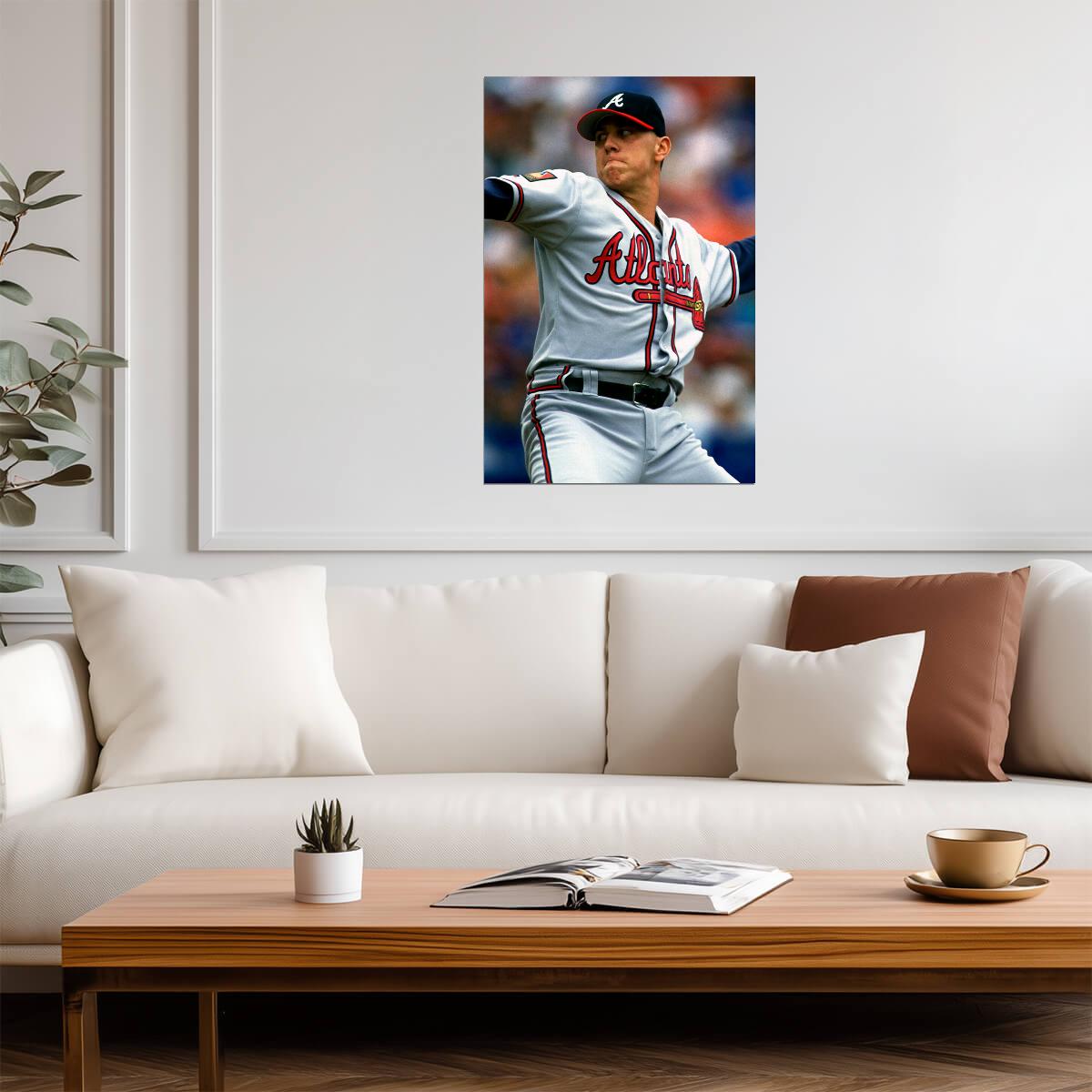 Steve Avery Atlanta Braves | Pitching Motion | Vintage Baseball Poster - Sports Poster