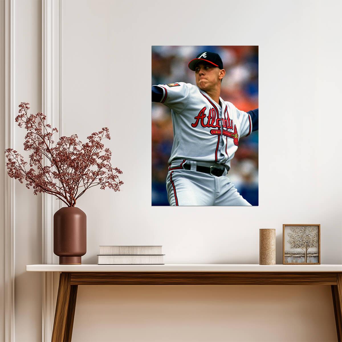 Steve Avery Atlanta Braves | Pitching Motion | Vintage Baseball Poster - Sports Poster