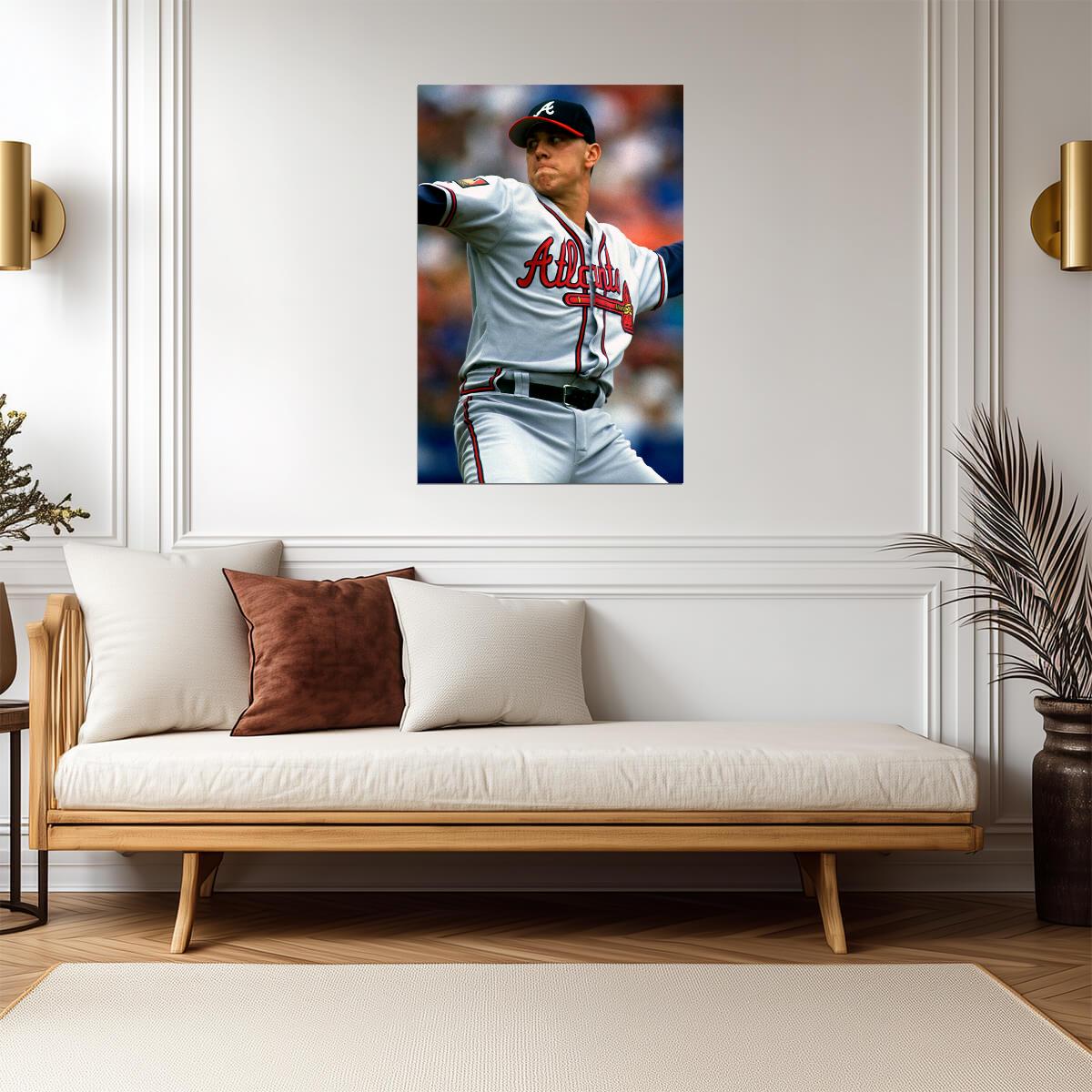 Steve Avery Atlanta Braves | Pitching Motion | Vintage Baseball Poster - Sports Poster