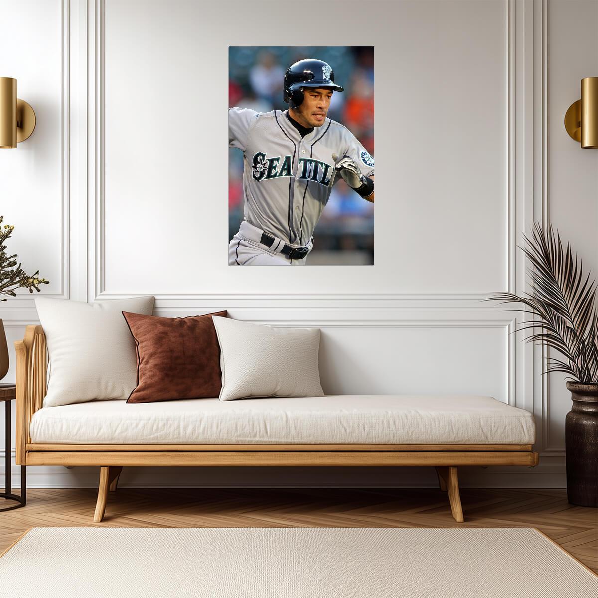Ichiro Suzuki Seattle Mariners | Running The Bases | Baseball Legend Poster - Sports Poster