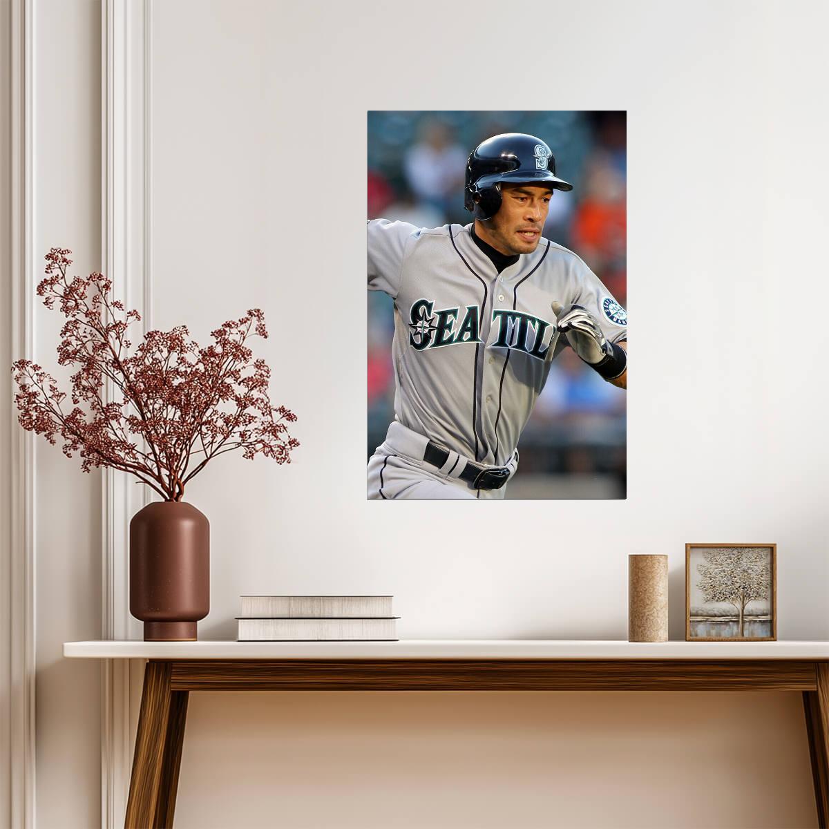 Ichiro Suzuki Seattle Mariners | Running The Bases | Baseball Legend Poster - Sports Poster