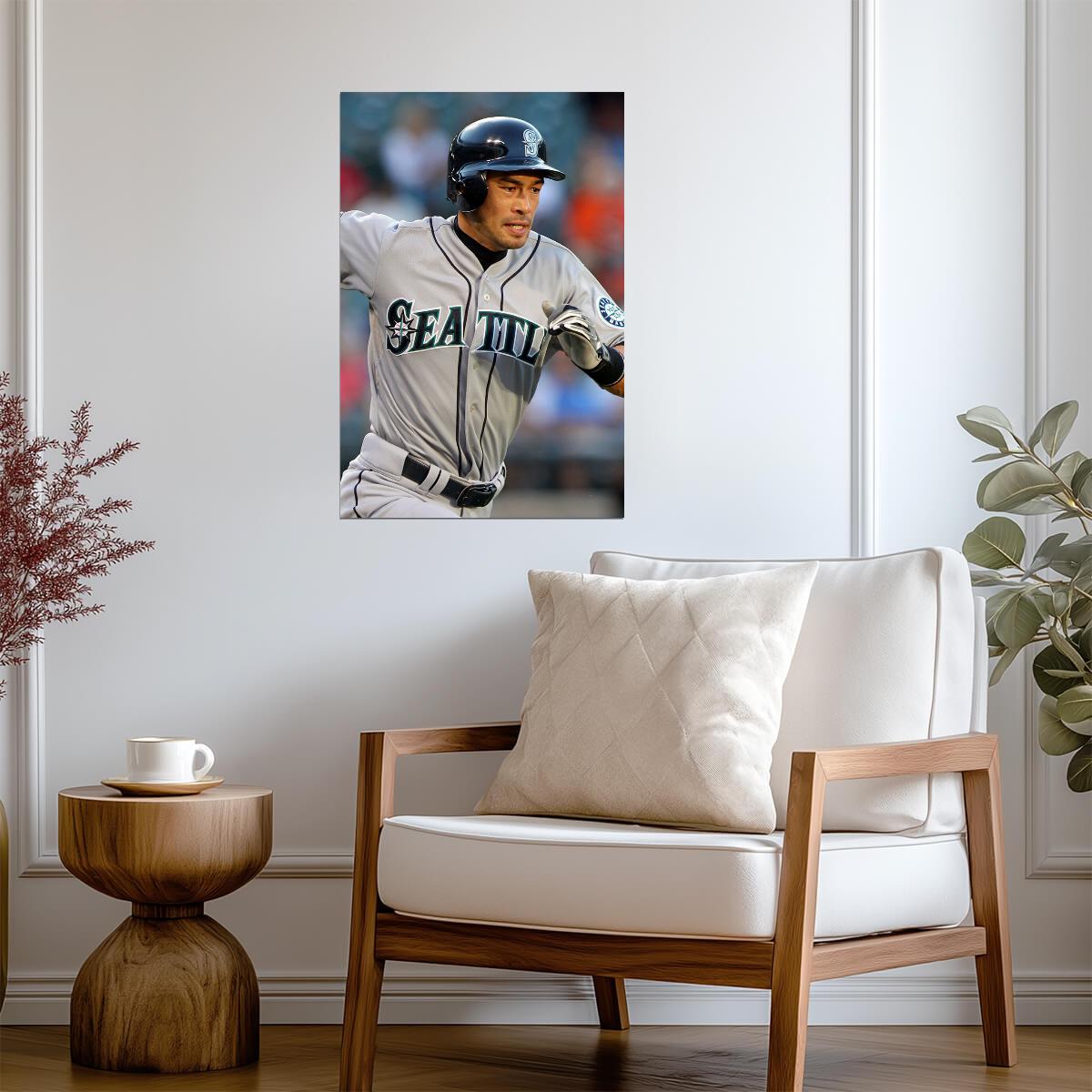 Ichiro Suzuki Seattle Mariners | Running The Bases | Baseball Legend Poster - Sports Poster