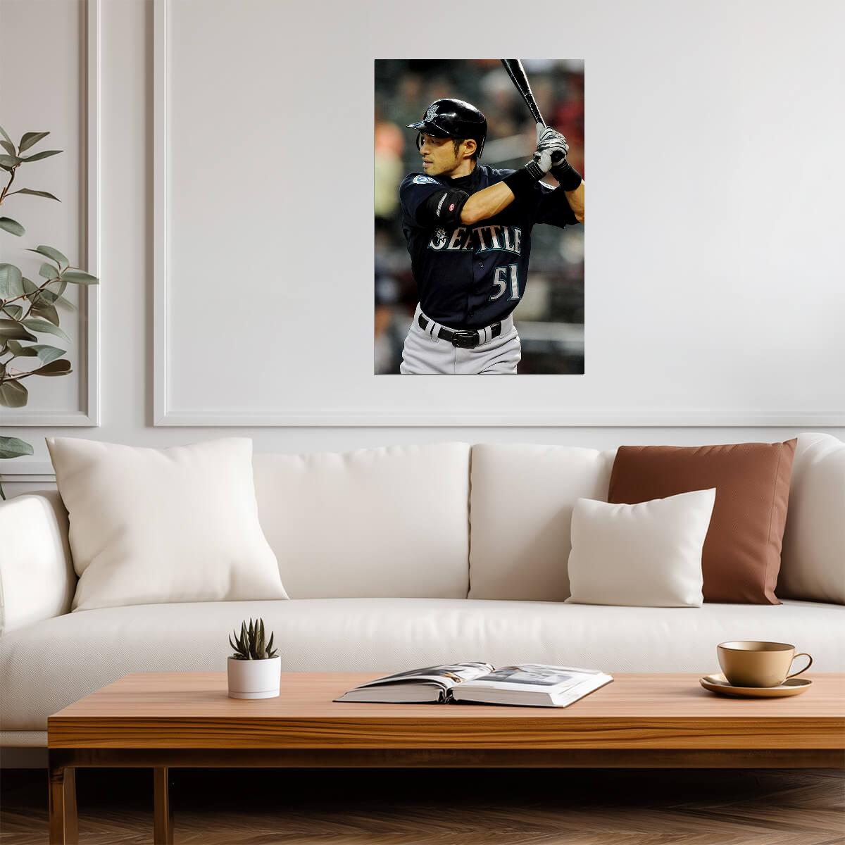 Ichiro Suzuki Seattle Mariners | At Bat Stance | Baseball Legend Poster - Sports Poster
