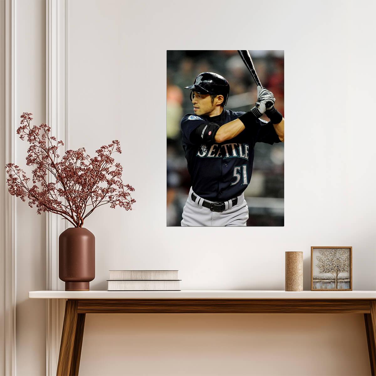 Ichiro Suzuki Seattle Mariners | At Bat Stance | Baseball Legend Poster - Sports Poster