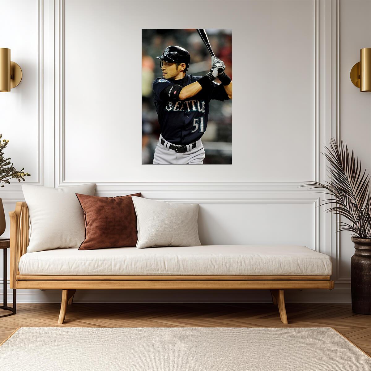 Ichiro Suzuki Seattle Mariners | At Bat Stance | Baseball Legend Poster - Sports Poster
