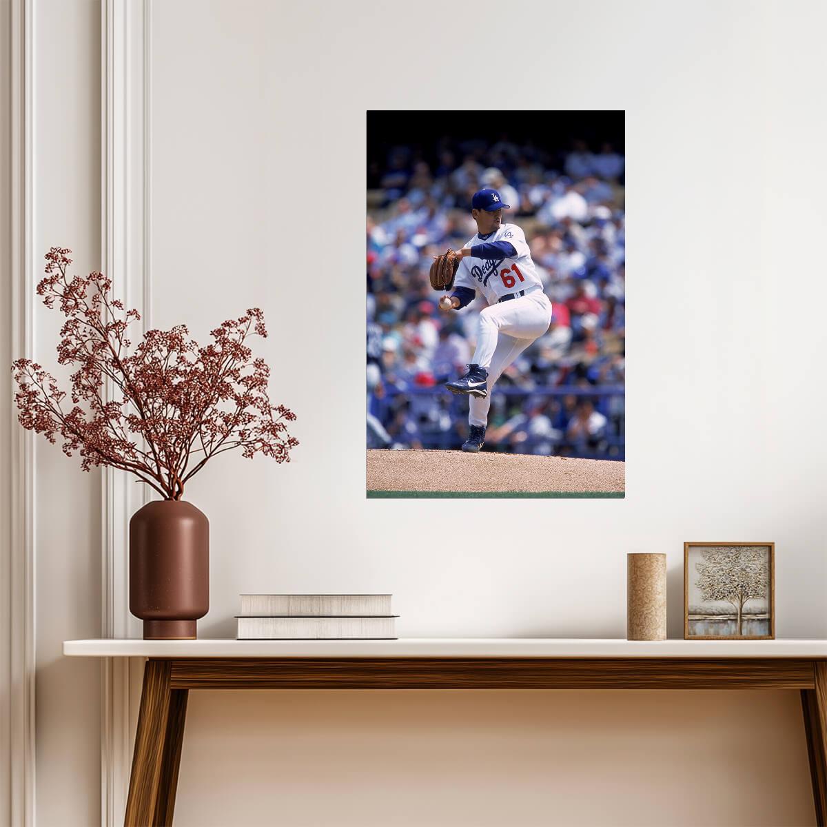 Chan Ho Park Los Angeles Dodgers | Pitching Motion | Vintage Baseball Poster - Sports Poster