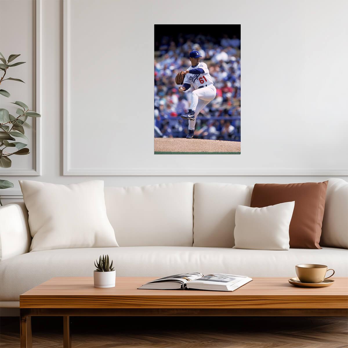 Chan Ho Park Los Angeles Dodgers | Pitching Motion | Vintage Baseball Poster - Sports Poster