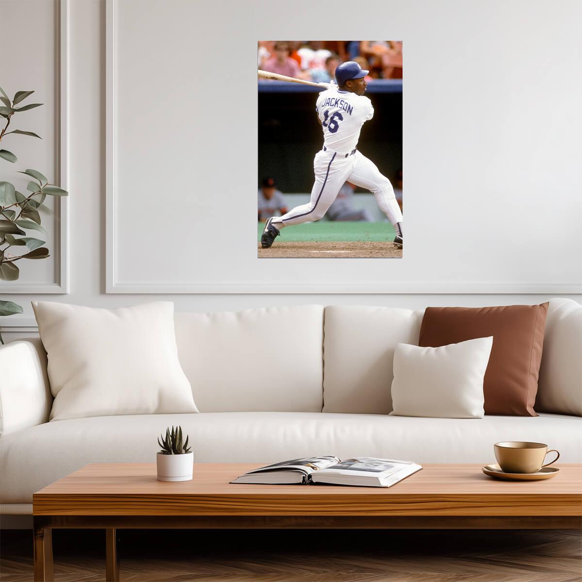 Bo Jackson Kansas City Royals | Hitting Action | Dual-Sport Legend Poster - Sports Poster