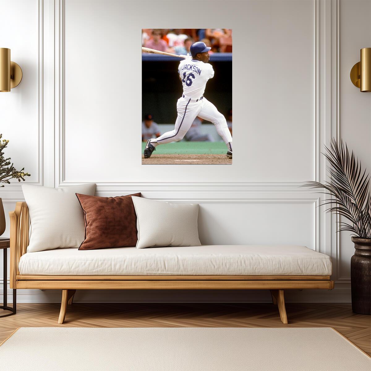 Bo Jackson Kansas City Royals | Hitting Action | Dual-Sport Legend Poster - Sports Poster