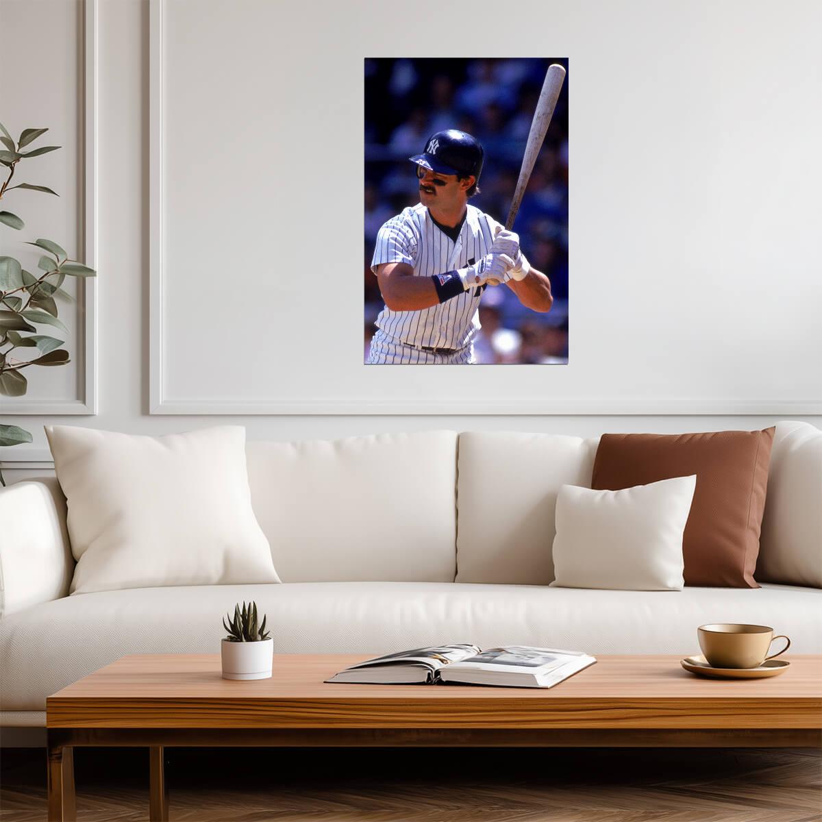 Don Mattingly New York Yankees | At Bat Stance | Vintage Baseball Poster - Sports Poster