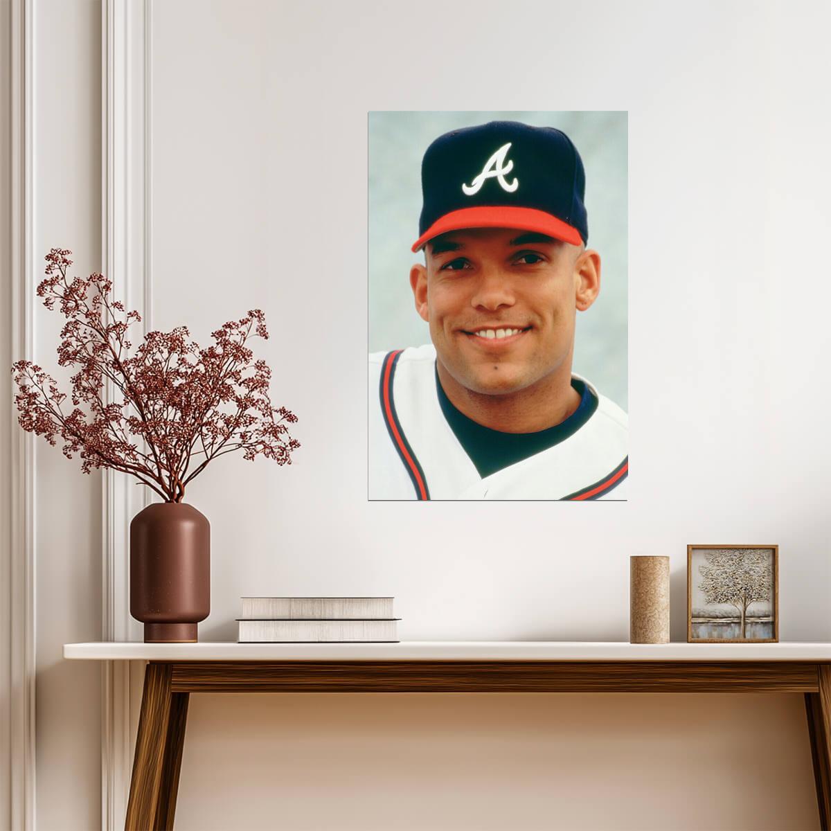 David Justice Atlanta Braves | Player Portrait | Vintage Baseball Poster - Sports Poster