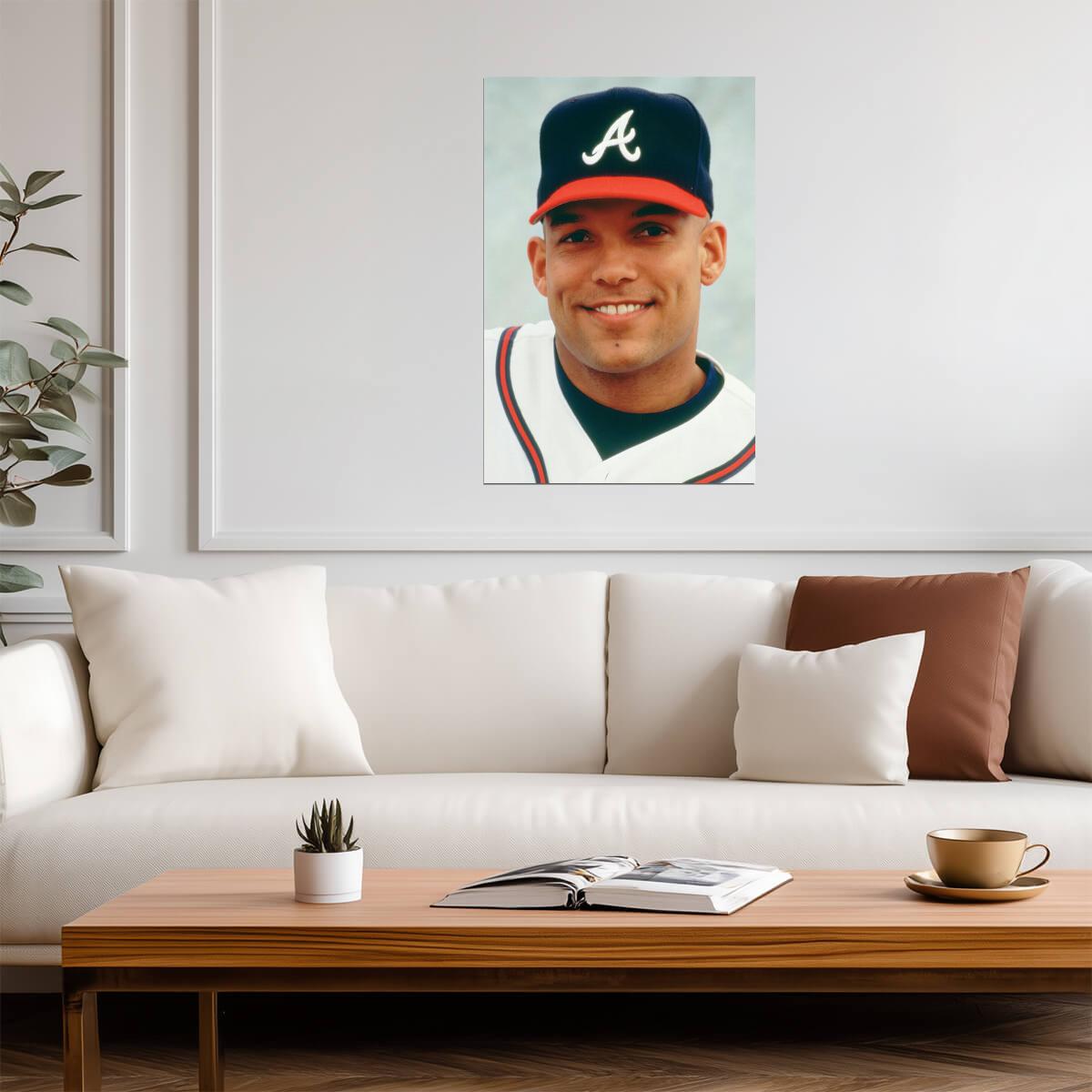 David Justice Atlanta Braves | Player Portrait | Vintage Baseball Poster - Sports Poster